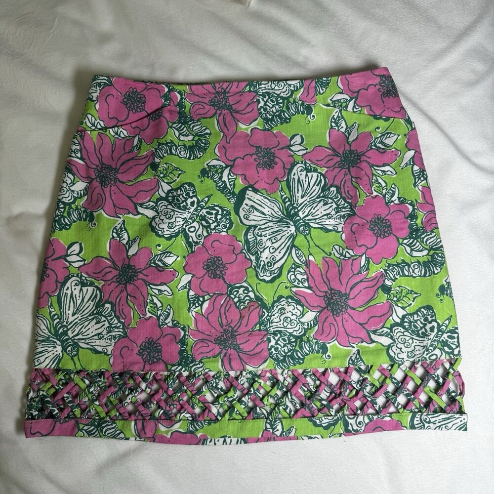 Lilly Pulitzer Roslyn Skirt In Bloomin Cocoonin Size 2 Butterflies Print Mini